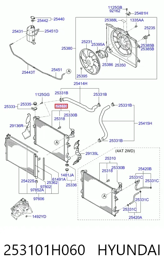 Радіатор 253101H060 Hyundai/Kia