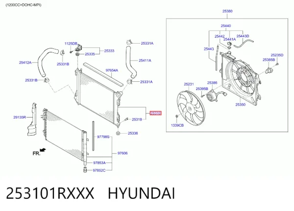 Радіатор 253101RXXX Hyundai/Kia
