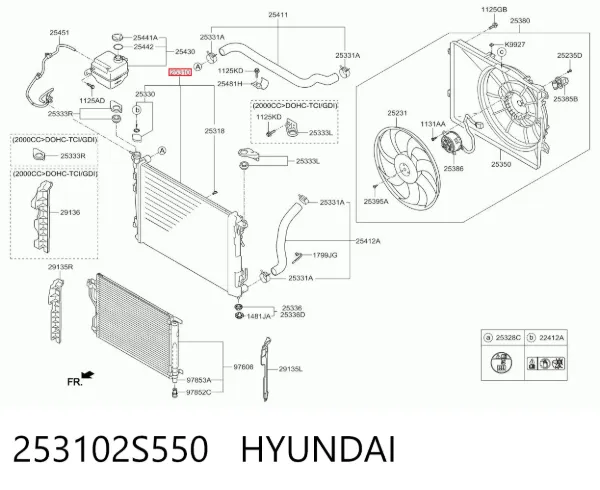 Радіатор 253102S550 Hyundai/Kia