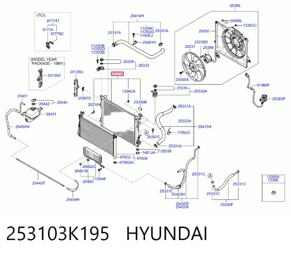 Радіатор 253103K195 Hyundai/Kia