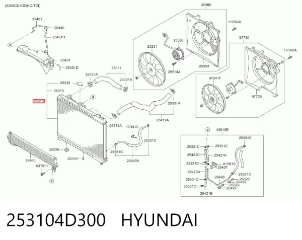 Радіатор 253104D300 Hyundai/Kia