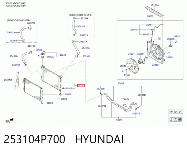 Радіатор 253104P700 Hyundai/Kia