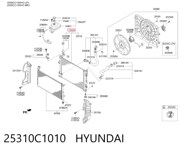 Радіатор 25310C1010 Hyundai/Kia