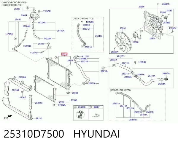 Радіатор 25310D7500 Hyundai/Kia