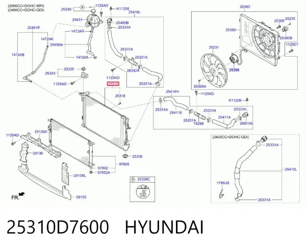 Радіатор 25310D7600 Hyundai/Kia