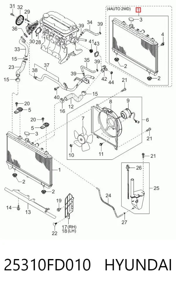 Радіатор 25310FD010 Hyundai/Kia