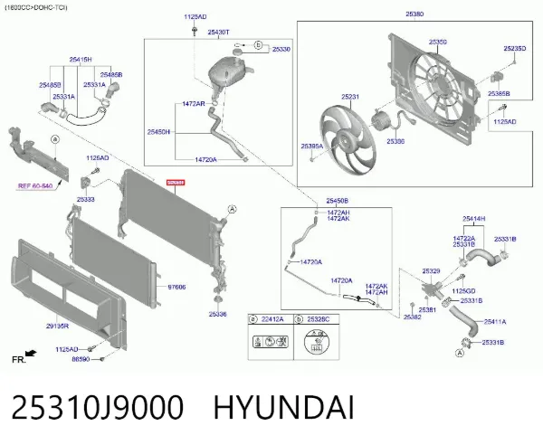 Радіатор 25310J9000 Hyundai/Kia
