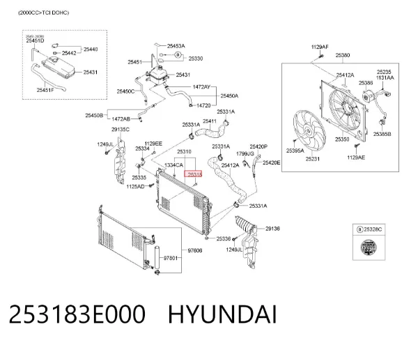 Кран зливний радіатора охолодження 253183E000 Hyundai/Kia