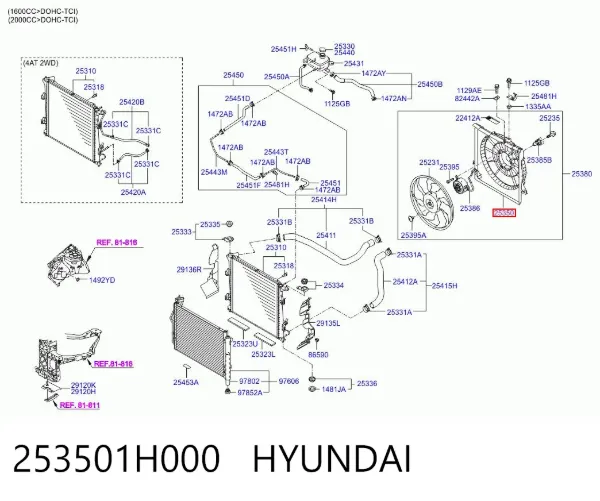 Дифузор (кожух) радіатора охолодження KIA Ceed ED