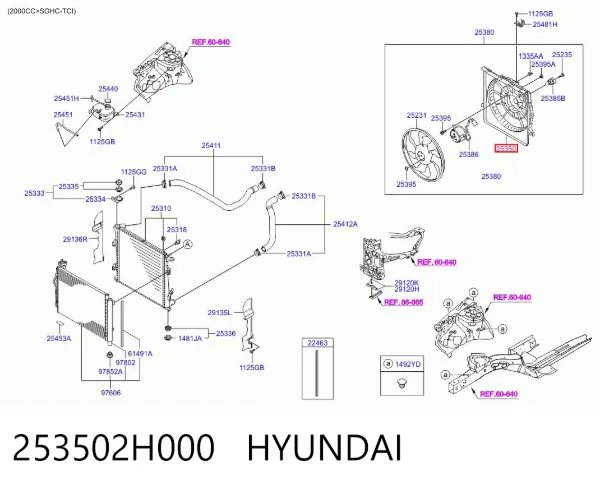 Дифузор (кожух) радіатора охолодження 253502H000 Hyundai/Kia