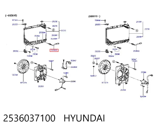 Датчик включення вентилятора 2536037100 Hyundai/Kia