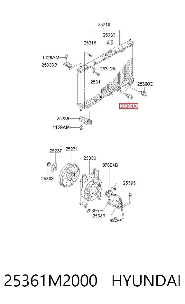 Датчик включення вентилятора 25361M2000 Hyundai/Kia