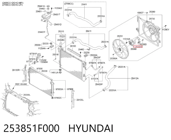 Регулятор оборотів вентилятора 253851F000 Hyundai/Kia