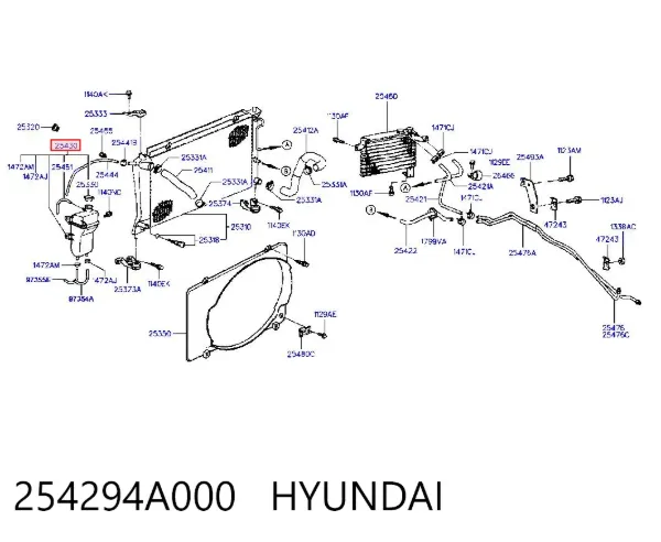 Бачок системи охолодження 254294A000 Hyundai/Kia