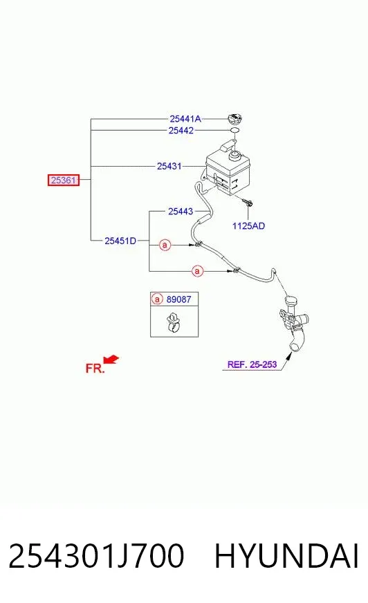 Бачок системи охолодження 254301J700 Hyundai/Kia