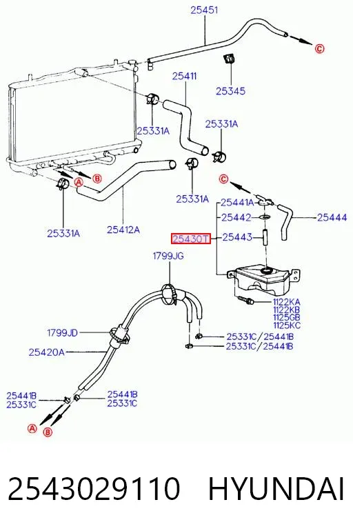 Бачок системи охолодження 2543029110 Hyundai/Kia