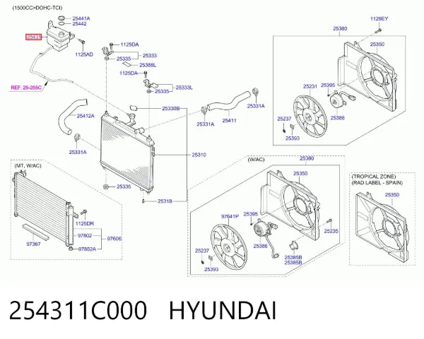 Бачок системи охолодження Hyundai Getz 