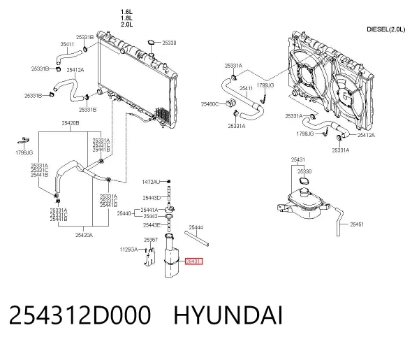 Бачок системи охолодження Hyundai Coupe II