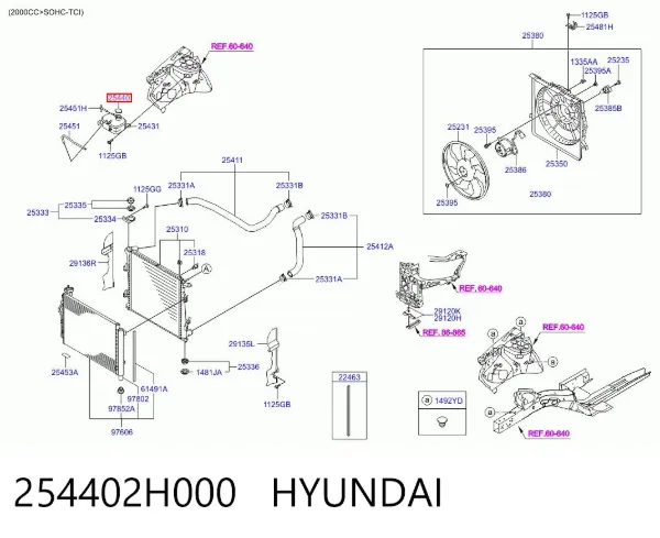 Кришка розширювального бачка 254402H000 Hyundai/Kia