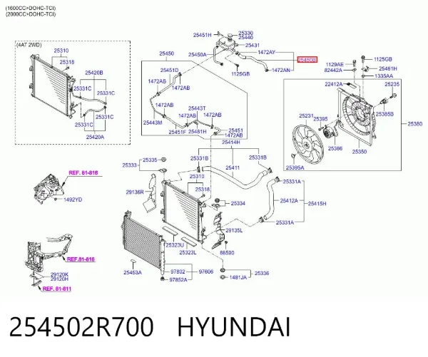  254502R700 Hyundai/Kia