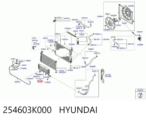 Радіатор масляний 254603K000 Hyundai/Kia