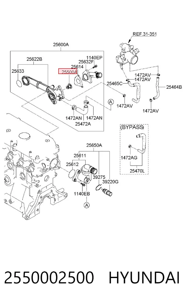 Термостат 2550002500 Hyundai/Kia