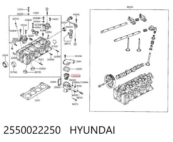 Термостат 2550022250 Hyundai/Kia