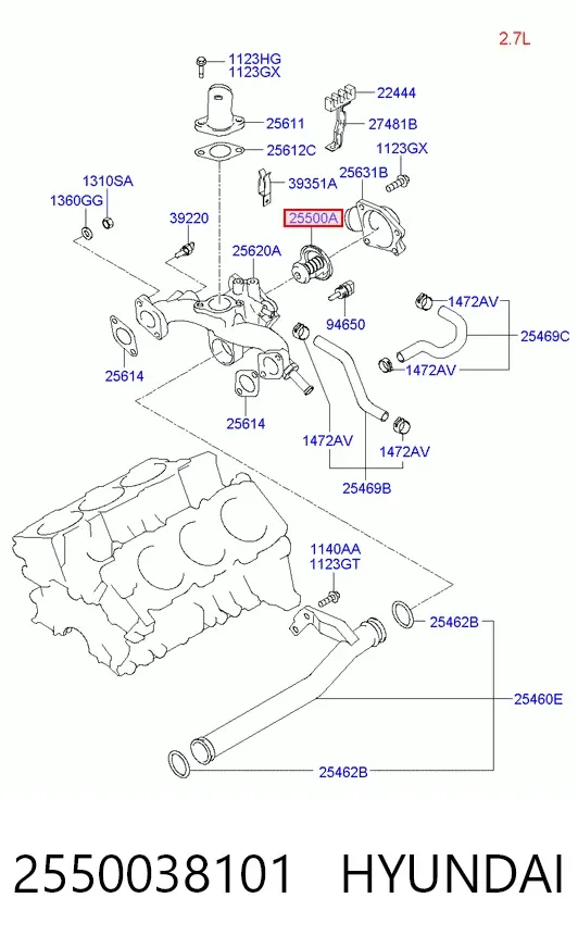Термостат 2550038101 Hyundai/Kia