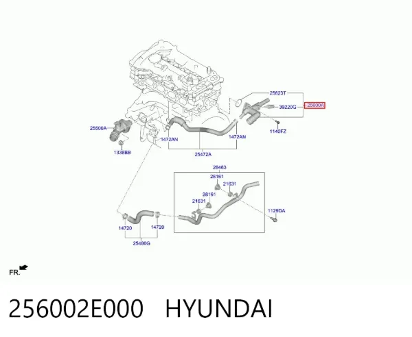 Корпус термостата 256002E000 Hyundai/Kia
