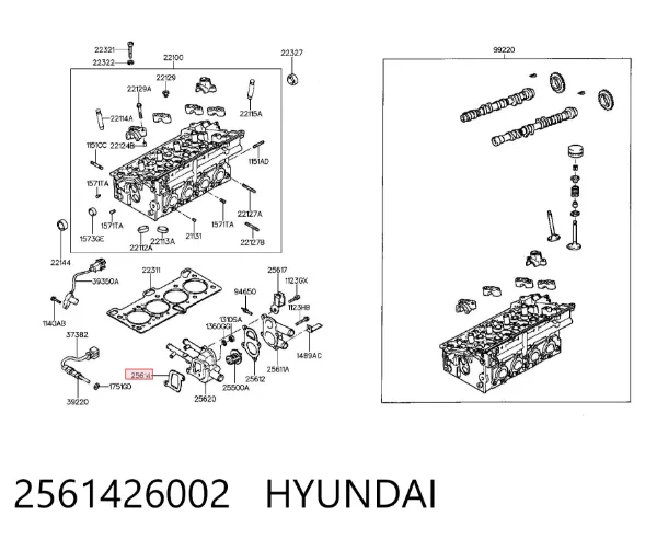 Прокладка корпусу термостата 2561426002 Hyundai/Kia