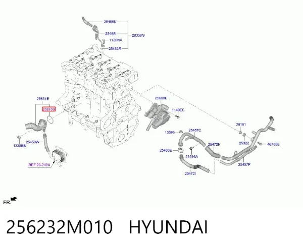 Прокладка термостата 256232M010 Hyundai/Kia