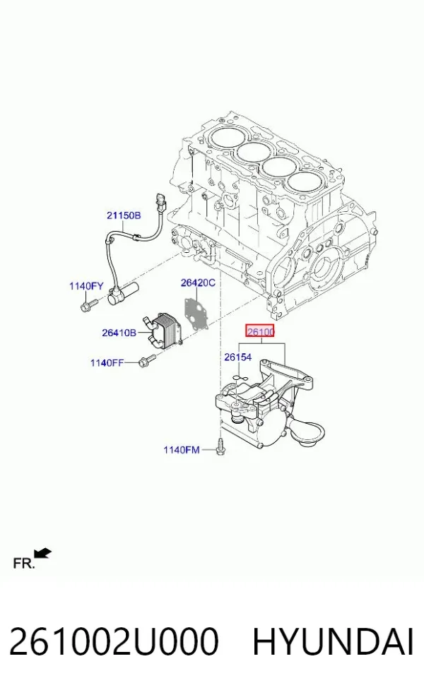 Масляний насос 261002U000 Hyundai/Kia