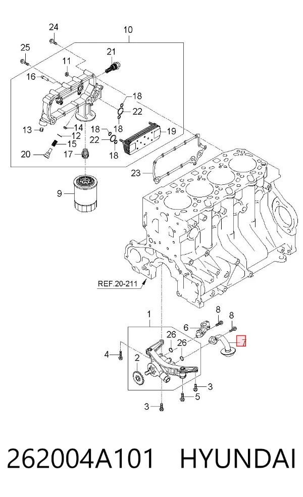 Маслоприймач 262004A101 Hyundai/Kia