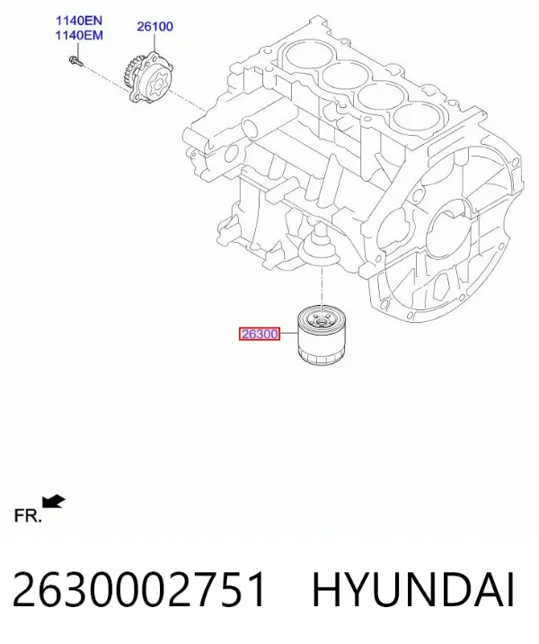 Масляний фільтр 2630002751 Hyundai/Kia
