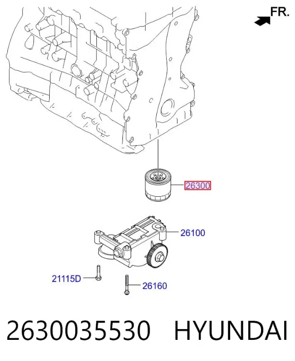 Масляний фільтр 2630035530 Hyundai/Kia
