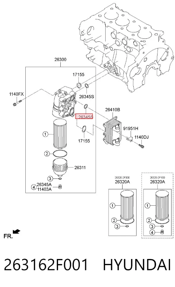 Сальник коленвалу 263162F001 Hyundai/Kia