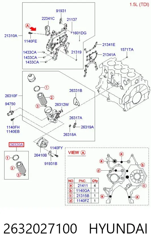 Масляний фільтр 2632027100 Hyundai/Kia