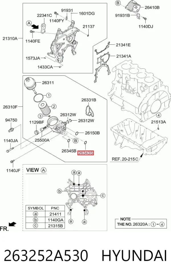 Сальник коленвалу 263252A530 Hyundai/Kia