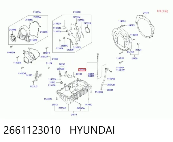 Масляний щуп Hyundai Coupe II