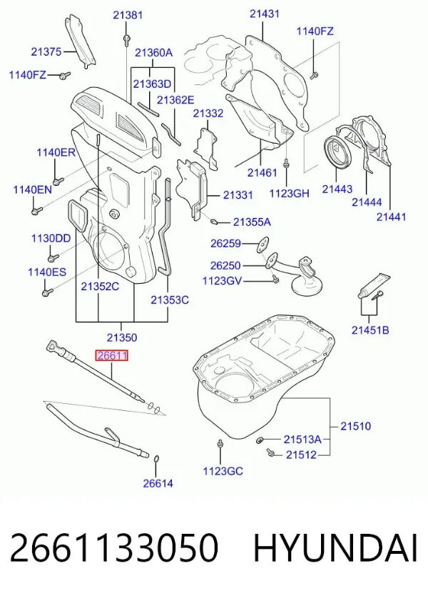 Масляний щуп 2661133050 Hyundai/Kia