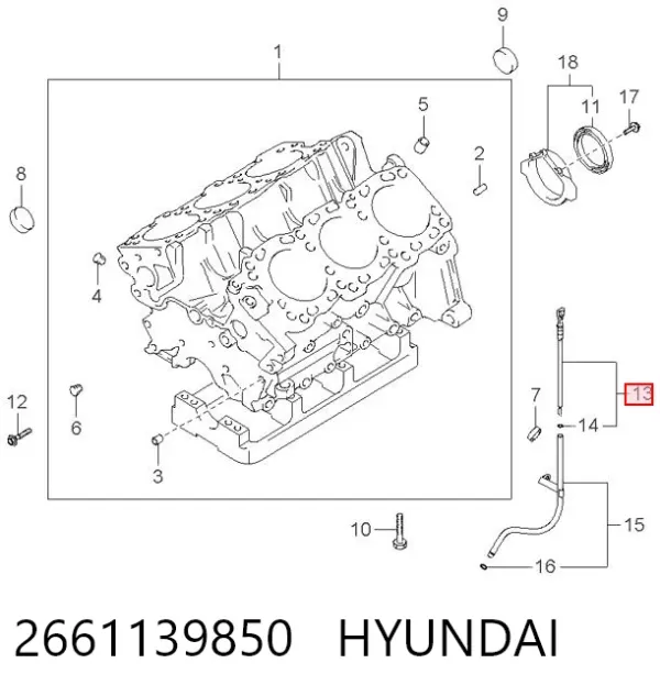 Масляний щуп 2661139850 Hyundai/Kia
