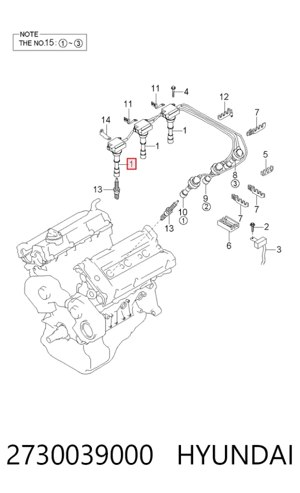 Котушка запалювання 2730039000 Hyundai/Kia