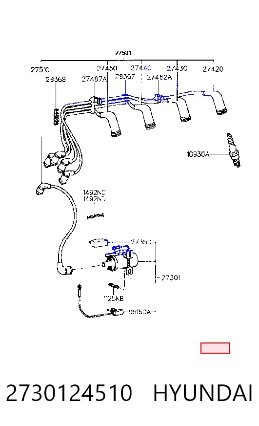 Котушка запалювання 2730124510 Hyundai/Kia