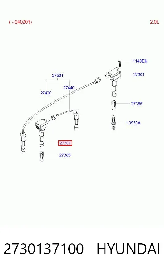 Котушка запалювання 2730137100 Hyundai/Kia