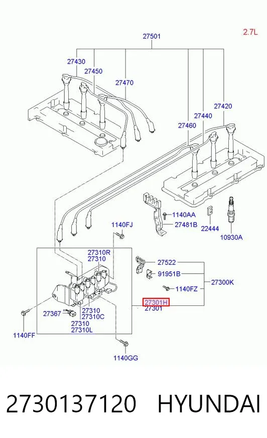 Котушка запалювання 2730137120 Hyundai/Kia