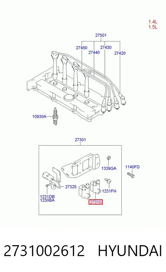Котушка запалювання 2731002612 Hyundai/Kia