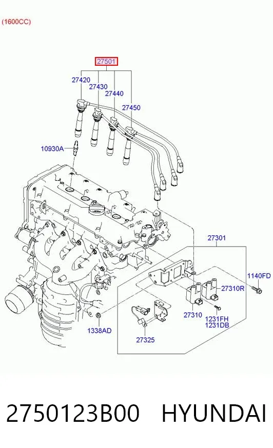 Високовольтні дроти 2750123B00 Hyundai/Kia