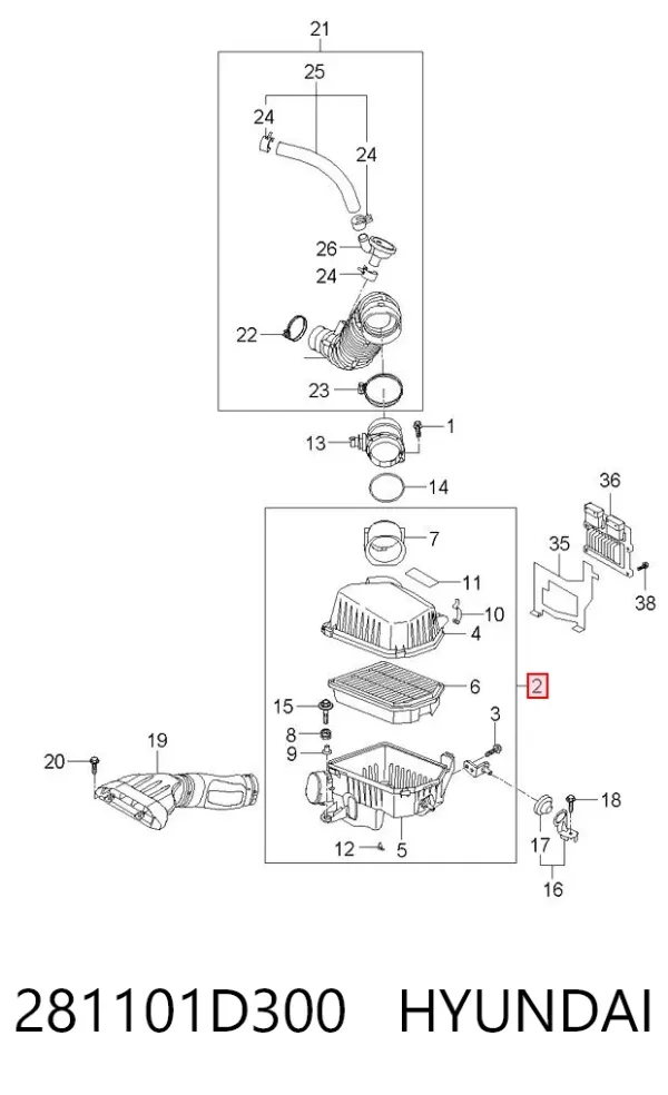 Корпус фільтра 281101D300 Hyundai/Kia