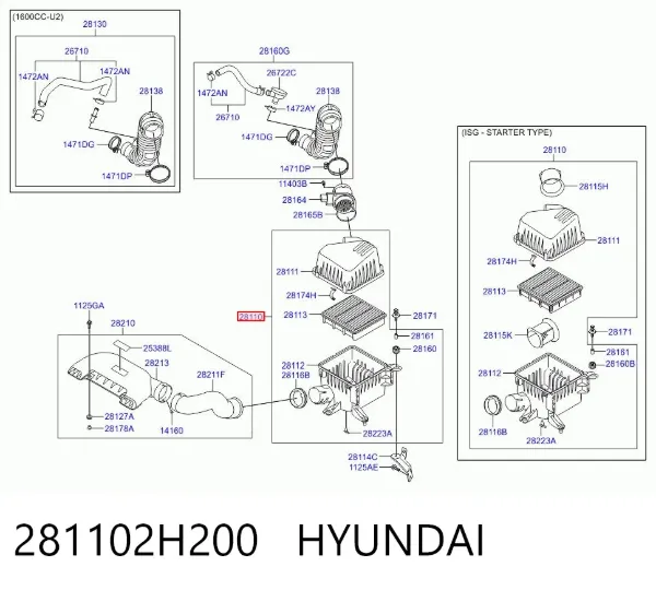 Корпус фільтра 281102H200 Hyundai/Kia
