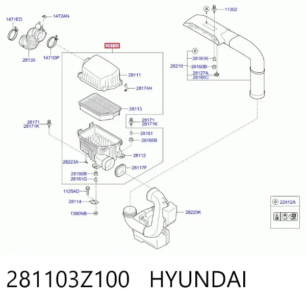 Корпус фільтра 281103Z100 Hyundai/Kia